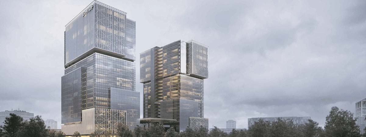 Shilp Twin Towers Exterior Exterior view of Shilp Twin Towers GIFT City