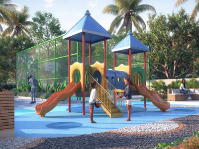 Landscaped gardens and children's areas