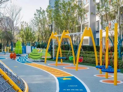 Landscaped gardens and children's play area