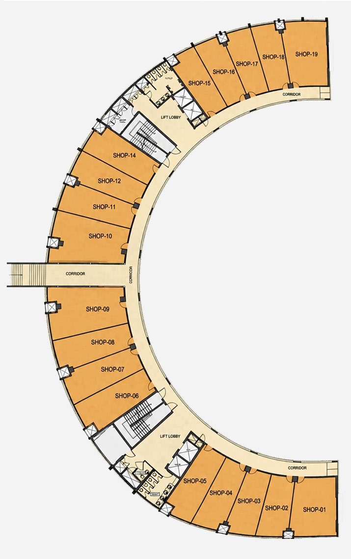 WTC GIFT City Tower A ground floor shop plan